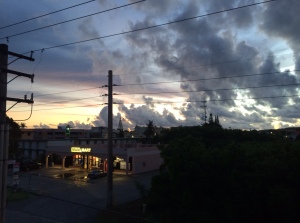 The view from our hotel balcony the first morning in Tamuning, Guam. 